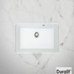 Νεροχύτης Συνθετικός Duralit υποκαθήμενος, 76 x 50 εκ., χρώμα white