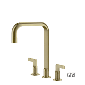 Μπαταρία Νεροχύτη 3 οπών INCISO, GESSI Brass Brushed PVD