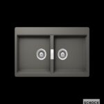 Νεροχύτης κουζίνας SCHOCK, γρανίτη 86x50εκ. cristadur mono, χρώμα silverstone