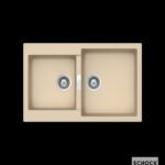 Νεροχύτης κουζίνας SCHOCK, γρανίτη 86 x 50εκ. cristalite manhattan, χρώμα moonstone