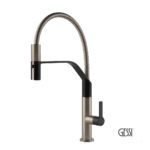 Μπαταρία Νεροχύτη Gessi Ελατηρίου Mesh, Inox Black Matt